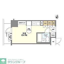 東京メトロ日比谷線 広尾駅 徒歩13分の賃貸マンション 3階ワンルームの間取り