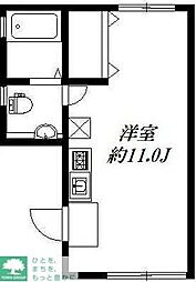 東京メトロ日比谷線 広尾駅 徒歩10分の賃貸アパート 1階ワンルームの間取り