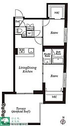 THE CLASS EXCLUSIVE RESIDENCE 1階2LDKの間取り