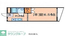 京王井の頭線 駒場東大前駅 徒歩7分の賃貸マンション 3階1Kの間取り