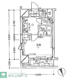東京メトロ南北線 麻布十番駅 徒歩5分の賃貸マンション 6階1Kの間取り