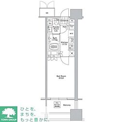 コンフォリア渋谷ＷＥＳＴ 6階1Kの間取り