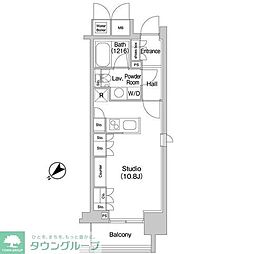 東京メトロ副都心線 北参道駅 徒歩3分の賃貸マンション 11階ワンルームの間取り
