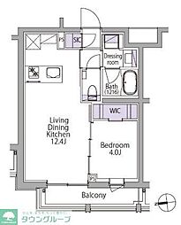 都営三田線 白金台駅 徒歩8分の賃貸マンション 2階1LDKの間取り