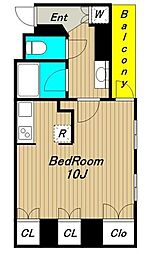 京王線 明大前駅 徒歩4分の賃貸マンション 4階ワンルームの間取り