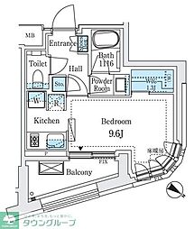 パークコート恵比寿 3階ワンルームの間取り