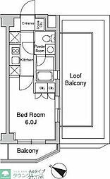 東京メトロ南北線 目黒駅 徒歩6分の賃貸マンション 7階1Kの間取り