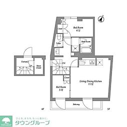 ザ・レジデンス用賀 2LDKの間取図画像