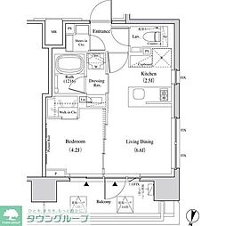ザ・パークハビオ代々木 1LDKの間取図画像