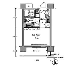 パークアクシス渋谷桜丘WEST 1Kの間取図画像
