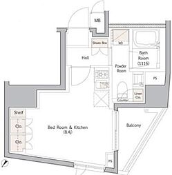 NJKMARQUIS表参道 ワンルームの間取図画像