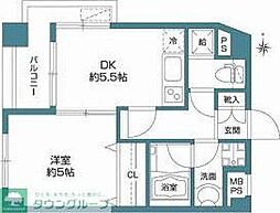 パナッシュ二子玉川 1DKの間取図画像
