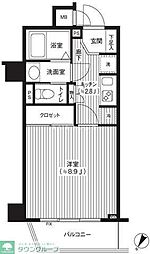 カスタリア初台 1Kの間取図画像