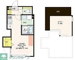 ハーモニーテラス神泉 ワンルームの間取図画像