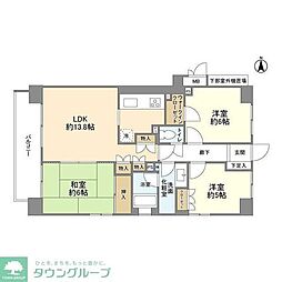 パルテール白金 3LDKの間取図画像
