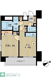 ラポール三田 1DKの間取図画像