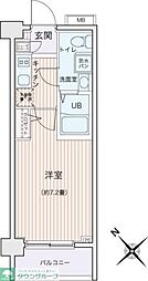 エコロジー都立大学レジデンス 1Kの間取図画像