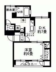 ウェスティン駒沢 1DKの間取図画像