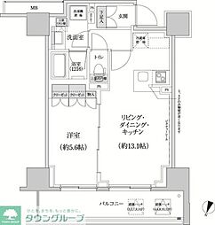 パークハビオ渋谷本町レジデンス 1LDKの間取図画像