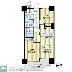 ライオンズマンション白金台 2LDKの間取図画像
