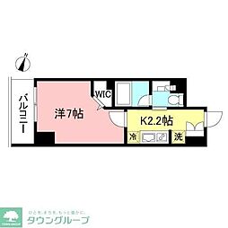 プライムメゾン初台 1Kの間取図画像