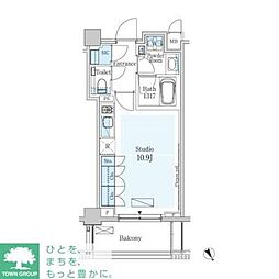 パークアクシスプレミア表参道 ワンルームの間取図画像