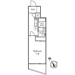 KDXレジデンス三宿 1Kの間取図画像