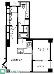 フレンシア外苑西 1LDKの間取図画像