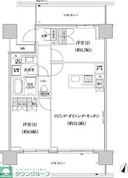 パークハビオ渋谷本町レジデンス 2LDKの間取図画像
