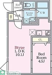 渋谷区神宮前2丁目マンション 1LDKの間取図画像
