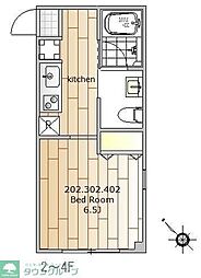 DUKES大岡山 1Kの間取図画像