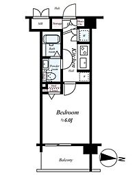 ステージグランデ三軒茶屋アジールコート 1Kの間取図画像