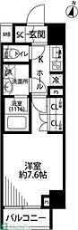 プレール・ドゥーク世田谷代田 1Kの間取図画像