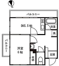 ニューライフ洗足 1DKの間取図画像