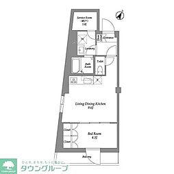 ザ・レジデンス用賀 1SLDKの間取図画像