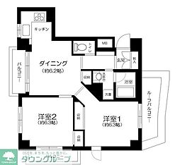 ステージファースト幡ケ谷 2DKの間取図画像