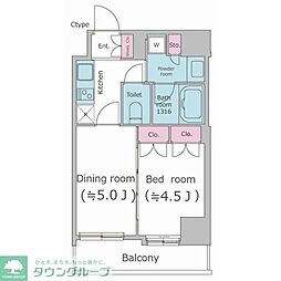 PARKFLATS渋谷代官山 1DKの間取図画像