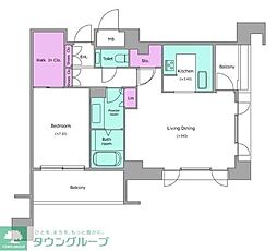 レジディア代官山 1LDKの間取図画像