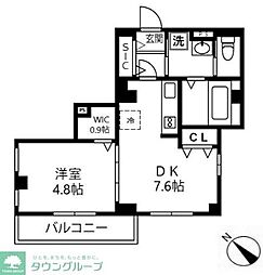 クレスト下北沢 1DKの間取図画像