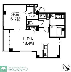 クレスト下北沢 1LDKの間取図画像