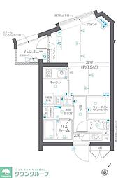ZOOM碑文谷 1Kの間取図画像