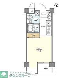 ガーデン原宿 1Kの間取図画像