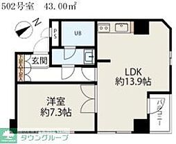 骨董通りビル 1LDKの間取図画像