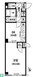 プレール代々木公園 1DKの間取図画像
