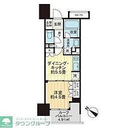 ライオンズアイル渋谷松濤 1DKの間取図画像