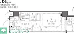 ZOOM大塚 1Kの間取図画像