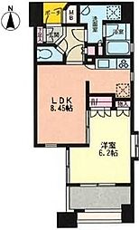 プライムアーバン恵比寿2 1LDKの間取図画像