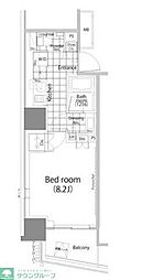 パークハビオ赤坂タワー 1Kの間取図画像