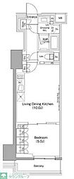 ザ・パークハビオ目黒桜邸 1LDKの間取図画像