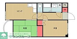 ガーデンハウスオオクラ 2DKの間取図画像
